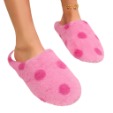 Pantuflas de invierno para mujer con lunares, suaves y peludas, cálidas y elegantes para el invierno, con un estampado alegre. 5