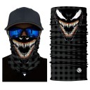 Pañuelo con estampado de cara, color negro 4
