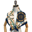 Pañuelo cuadrado de lujo estilo ecuestre Multifuncional pañuelo para cabeza, cuello y cuerpo para mujer Tendencia de moda 6