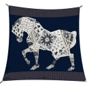 Pañuelo cuadrado de mosaico Caballo motivo artístico Tendencia de moda femenina Pañuelo multifuncional para la cabeza, el cuello y el cuerpo 9