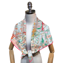 Pañuelo cuadrado de taller Calle Francesa Tendencia de moda femenina Pañuelo multifuncional para la cabeza, el cuello y el cuerpo Diseño elegante 2