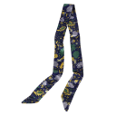 Pañuelo floral para mujeres 4 × 100 cm Pequeño largo delgado multifuncional accesorio de moda Pañuelo para la cabeza Diadema para el cabello Adorno para el bolso 1