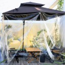 Pânză PVC transparentă rezistentă la apă cu ochiuri metalice 2 × 3 m pentru pergolă, terasă, balcon, acoperire exterioară și protecție 2