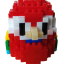Papagaio vermelho detalhado 7.6 x 10 x 6.5 cm Blocos de construção micro mini modelo 3D para entusiastas de aves Tijolos de montagem criativos 2