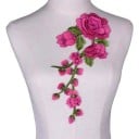 Păpatchă cu motiv floral 30 x 16 cm Aplicație brodată pentru îmbrăcăminte Păpatchă decorativă din poliester pentru rochii, jachete 10