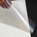 Papéis autocolantes holográficos efeito estelar 10,5x7,4 cm papel sintético laminado a frio prateado para decorações 2