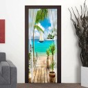 Papel pintado autoadhesivo para puerta con motivo marino 4