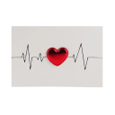 Paper Greeting Card with Red Heart and Heartbeat Graph 10 x 15 cm 1