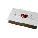 Paper Greeting Card with Red Heart and Heartbeat Graph 10 x 15 cm 2