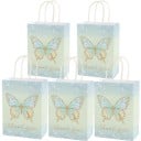 Papieren geschenkzakken vlinder Thank you set van 5 stuks papieren zakken in verschillende kleuren met handvatten voor kleine cadeaus papieren 1