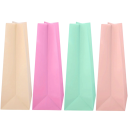 Papiergeschenktüten 24 Stück 24 x 13 x 8 cm Pastellfarben mit Aufklebern 3,5 cm Krafttüten für Geschenke und Süßigkeiten Verschiedene Farben 4