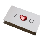 Papierowa kartka z czerwonym sercem i napisem "I ❤️ U" 10 x 15 cm Idealna na Walentynki i inne święta miłości 2