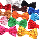 Papillon con paillettes Accessorio elegante da uomo Papillon lucido di stile Lunghezza regolabile Taglia universale Ideale per eventi formali e festivi 1