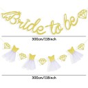 Papíralapú banner Bride To Be csillogó Ezüst girland a lánybúcsúra Esküvői dekoráció 2