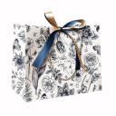 Papírová dárková taška 36×25×12 cm s květinovým a motýlím potiskem s provázkovými uchy a stuhou na balení dárků 1