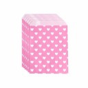 Papírové dárkové sáčky sada 25 ks 13x18 cm papír červené se srdíčky pro balení drobných dárků a sladkostí 2