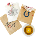 Papírové dárkové tašky 25 ks 13 x 18 cm Kraftové sáčky s nápisem Thank You Svatební a valentýnské taštičky na sladkosti světle hnědé 2