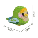 Pappagallo verde 7.6 x 10 x 5.5 cm Blocchi da costruzione micro mini modello 3D mattoncini per amanti degli uccelli Gioco creativo decorativo 2
