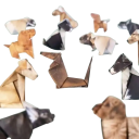 Pappers 3D origami hundar set 50 st vikbara figurer av papper färgglada dekorationer för skapande, bord och kreativ lek 2