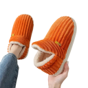 Papuças de pele para senhora Pantufas quentes de inverno com superfície felpuda Chinelas macias para casa com sola antiderrapante Calçado aquecido para o inverno 4
