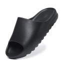 Papuci antiderapanti negri cu talpa moale Papuci usori si confortabili pentru casa Design minimalist simplu Pantofi moderni pentru casa 1
