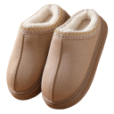 Papuci caldi de iarna cu blana moale Papuci de casa cu o platforma mai inalta Broderie decorativa Papuci caldi confortabili Talpa anti-alunecare 4