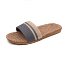 Papuci de suprafață țesuți de vară pentru bărbați Papuci cu talpă plată, ușoare, respirabile, Papuci de casă eleganti Design minimalist 2