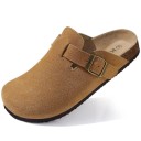 Papuci din piele intoarsa din pluta cu brant anatomic Suport arc pentru barbati si femei Papuci de casa ergonomici Pantofi moi pentru purtarea zilnica 9
