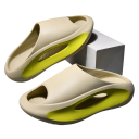 Papuci foarte moi cu talpă groasă Papuci cu un element de culoare îndrăzneață Formă ergonomică Deschideri pe laterale Pantofi moderni pentru casă 6