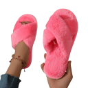 Papuci moale pufosi pentru femei Pantofi de casa caldi din blana artificiala Papuci de iarna Diapozitive antiderapante Confortabile 3