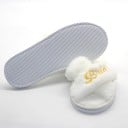 Papuci pufoși pentru femei Bride 28 cm Papuci de casă albi pentru nevastă Petrecerea de rămas bun la viața de burlăciță 4