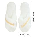 Papuci pufoși pentru femei Bride 28 cm Papuci de casă albi pentru nevastă Petrecerea de rămas bun la viața de burlăciță 7