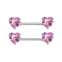 Par de joias românticas em forma de coração para mamilos tamanho 1,6 mm Piercing corporal brilhante para mulheres e raparigas Detalhe 1