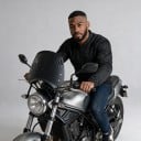 Para-brisas universal para moto para faróis redondos, escudo de alumínio, suporte em aço inoxidável, proteção contra vento e insetos 4