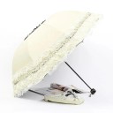 Paraguas plegable de encaje gótico con protección UV Paraguas de sol elegante con encaje Parasol vintage romántico contra el sol complemento 5
