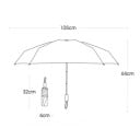 Parapluie noir design élégant résistant au vent Imperméable avec protection UV UPF50+ 72 baleines en fibre de verre Protection contre le soleil 8