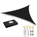 Parasolar triangular impermeabil 2x2x2 m cu 98% filtru UV, prelată pentru terasă, grădină, camping cu set complet de accesorii de 24 de piese 1