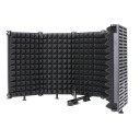 Paravan acústico de mesa para microfone Redução de ecos durante a gravação de canto e voz Painéis ajustáveis com espuma acústica em forma 2