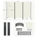 Paraván pentru intimitate impermeabil pentru balcon și grădină dimensiune 255 x 182 cm din poliester 160 g/m² cu cadru din oțel pentru utilizare interioară și exterioară 4