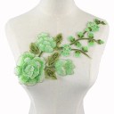 Parche con motivo floral 30 x 16 cm Aplicación bordada para ropa Parche decorativo de poliéster para vestidos chaquetas decoración DIY 6