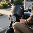 Pare-brise universel pour moto pour phare rond de 6 à 8 pouces Écran en aluminium et support en acier inoxydable Protection contre le vent 6