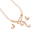 Parelset ketting 42+7 cm en oorbellen 1,7 cm Klassieke modejuwelen voor vrouwen Zinklegering Verjaardagscadeau 3