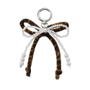 Parelsleutelhanger Hars Imitatie Parels Luipaardstrik Elegante Sleutelhanger Tas Rugzak Modeaccessoire 1