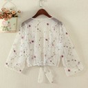 Pareo transparent pour femmes avec fleurs P605 1