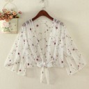 Pareo transparent pour femmes avec fleurs P605 2