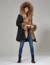 Parka d'hiver pour femmes avec capuche bordée de fourrure de raton laveur Doublure en fourrure et poignets Ajustement à la taille 7