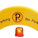 Parkovací zámek na dálkové ovládání sklopný 180° 45 x 40 cm ocel válcovaná za studena žlutý pro garáž i venkovní stání 2