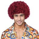 Parrucca sintetica retro da uomo corta con testa esplosiva 30 cm hip-hop disco fibra ad alta temperatura costume cosplay Halloween 2