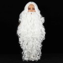 Paryk og skægsæt hvid eller grå lang bølget paryk med tykt skæg kostume cosplay karneval teaterrekvisit 3