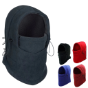 Pasamontañas térmico de invierno de forro polar con cordón ajustable de poliéster protección cálida para cabeza, cuello y cara en frío 1